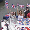 Peterborough Yacht Club Platinum Jubilee flotilla of over 40 boats travelled from Orton Mere to the Embankment and then to the Dog-in-a-Doublet