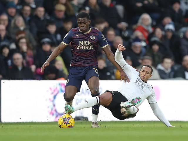 Nathaniel Mendez-Laing in action for Derby County against Posh on New Year's Day. Photo: Joe Dent/theposh.com