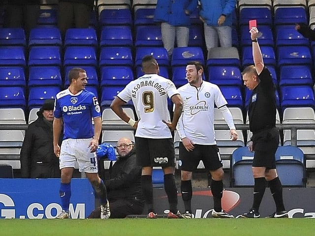 A very memorable Posh and Tomlin moment for all of the wrong reasons. Posh went down 5-4 at Boundary Park despite being 3-0 and 4-2 up. Genseric Kusunga scored in the 90th minute to compound the misery but at 4-4 Tomlin had been sent off for blocking James Tarkowski's goal-bound effort with his hand. 
He did score in the game to make it 3-0 but it turned out to be his last for the club. A loan move to Middlesbrough, with an option to buy was negotiated.