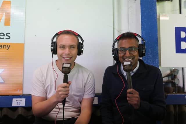 The new Posh match commentary team of Chris Dowsett (left) and Nilesh Patel.