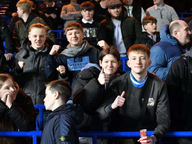 Peterborough United fans enjoy the big win over Northampton Town.