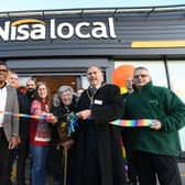 Staff and guests with Mayor of Peterborough Councillor Alan Dowson at the opening of the new Nisa store at Lawson Avenue, Stanground.