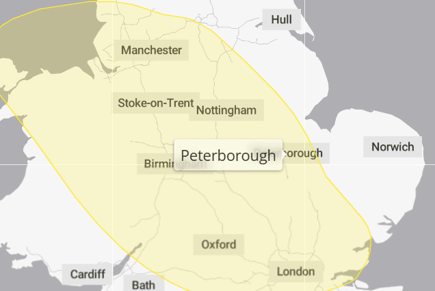 Wednesday's Met Office warning
