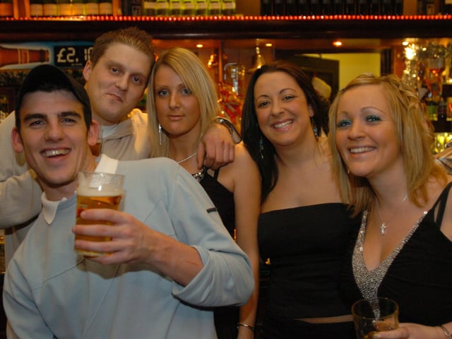 Seeing in the new year at The College Arms in Peterborough in 2004