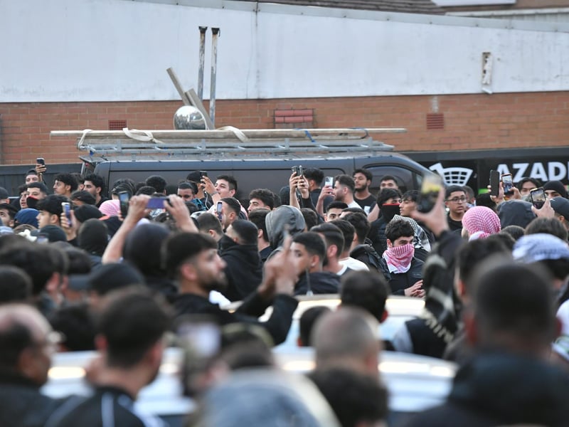 Large crowds were seen in the city.