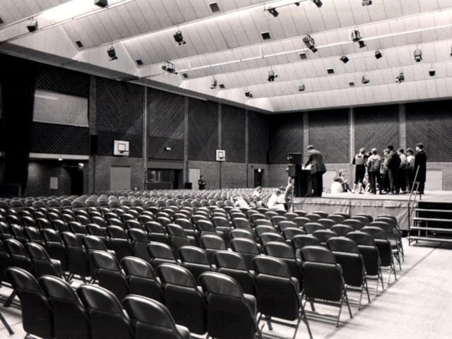 Celebrating 45 years of The Cresset - opened by HM The Queen in 1978. The old seating