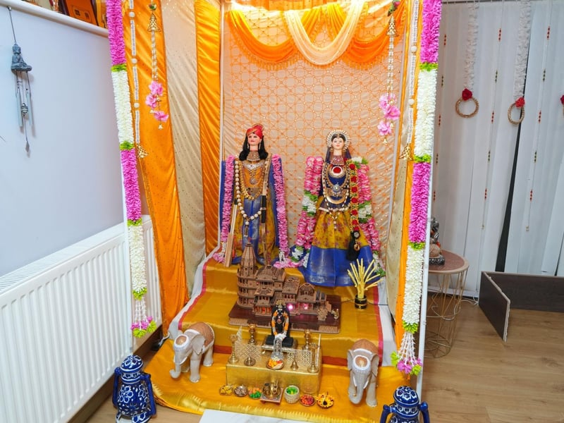 A colourful Hindu shrine