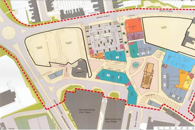 This map shows the area of the North Westgate regeneration area - with Bright Street at the top.