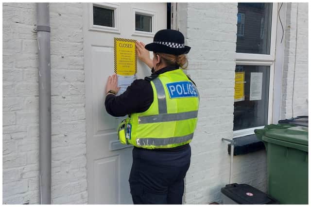 Police close the flat