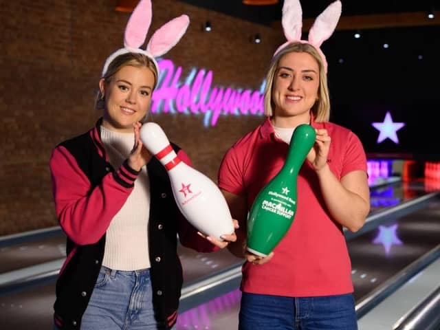 Hollywood Bowl Group team members ready  for the Macmillan charity initiative this Easter