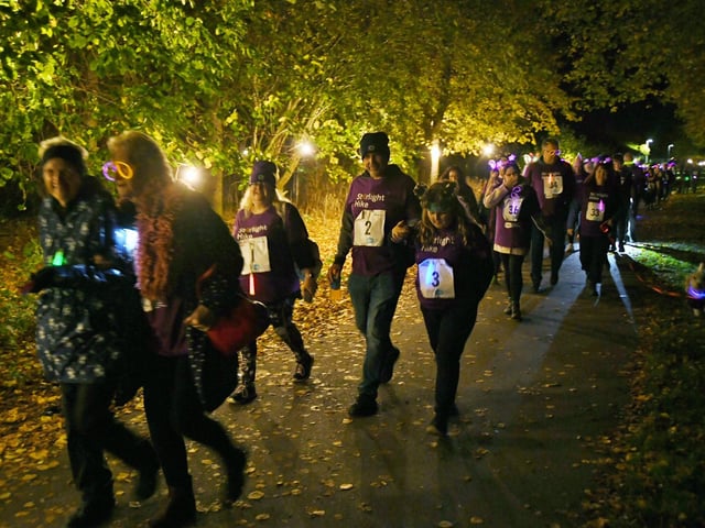 Walkers taking part in the hike in support of Sue Ryder.