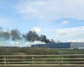 Smoke could be seen coming from the roof of the factory for miles around