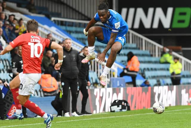 Peter Kioso in his previous Peterborough United loan spell. Photo: David Lowndes.