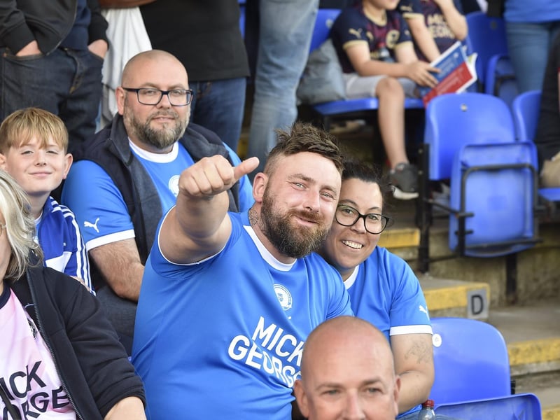 Posh fans at the Weston Homes Stadium for the visit of Charlton.