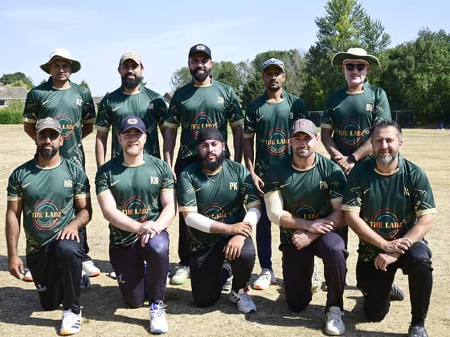 The Ladz CC team (front, left to right) Muhammad Nadeem, Kyle Medcalf, Karanpal Singh, Patrick Harrington, Abdul Shafiq, back, Shahzad Amir, Arsalan Manzoor, Zeeshan Manzoor, Aamer Yamin, Bashrat Hussain. Photo David Lowndes.