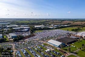 Cars stored at the East of England Showground in Peterborough
