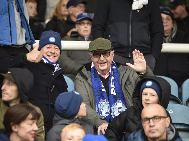 Peterborough United fans watch their side struggle to a 2-2 draw at home to Salford.