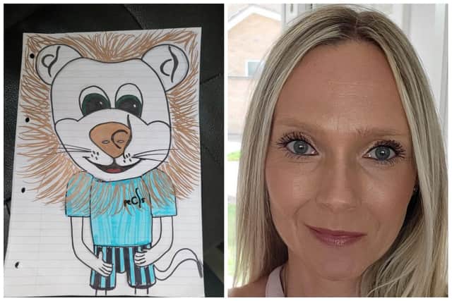 Mental health nurse, Mandy Scott, is on a mission to raise £30,000 and will travel back from Wales dressed as the charity’s mascot, Pedsie, who was designed by a patient (pictured).