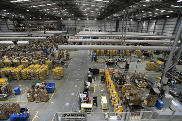 The Amazon Fulfilment Centre at  Kingston Park, Hampton, which has donated £1,000 to Cambridgeshire Deaf Association.