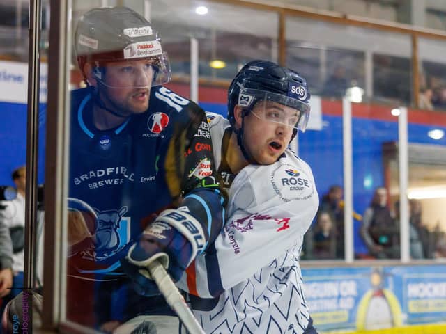Luc Johnson (right) played well for Phantoms against Sheffield last weekend. Photo: Darrill Stoddart
