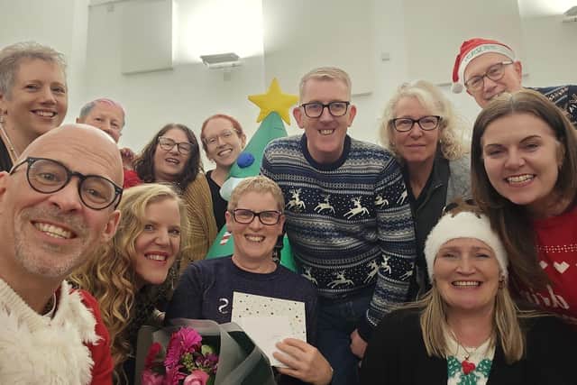 Lesley with her Slimming World colleagues