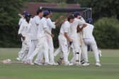 Old Northamptonians celebrate a thrilling victory over Peterborough Town. Photo Andy Dann