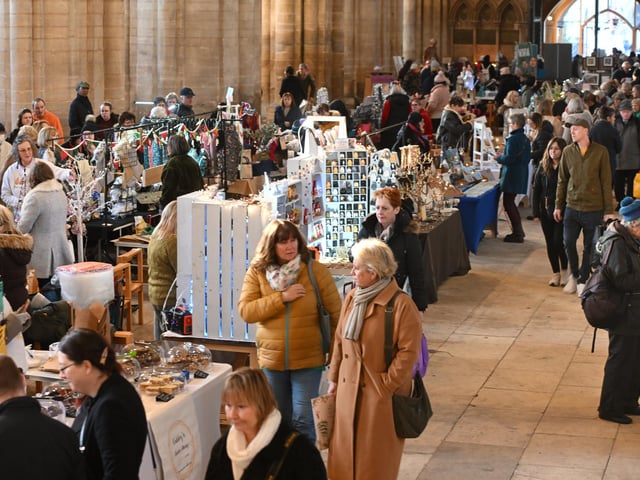 Peterborough Cathedral Christmas market.