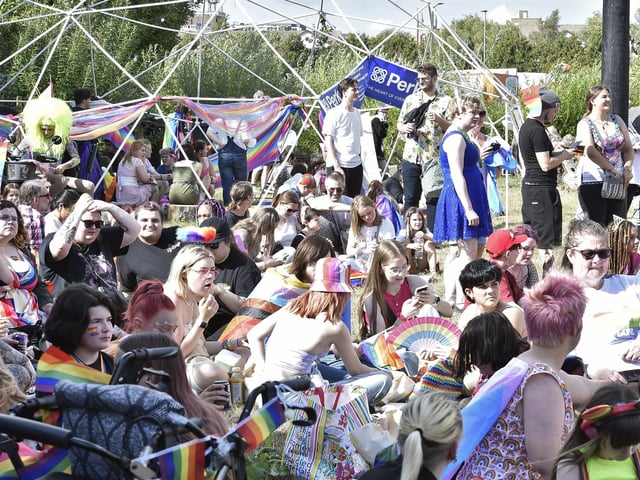 The Green Back Yard hosted the pride event.