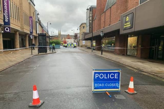 The scene in Westgate this morning