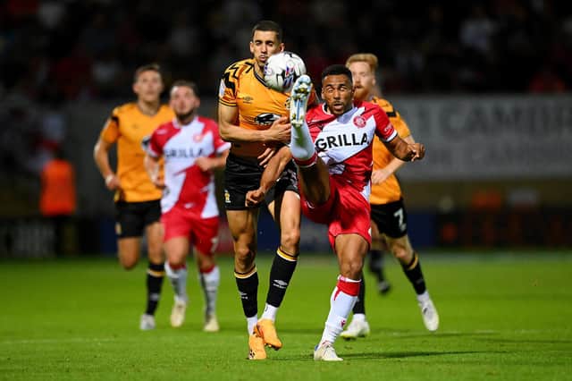 Nathan Thompson in action for Stevenage. (Photo by Clive Mason/Getty Images).