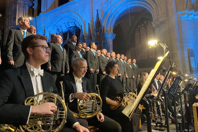 Peterborough Male Voice Choir and Peterborough Voices performed with the Royal Philharmonic Orchestra in Classics at the Cathedral