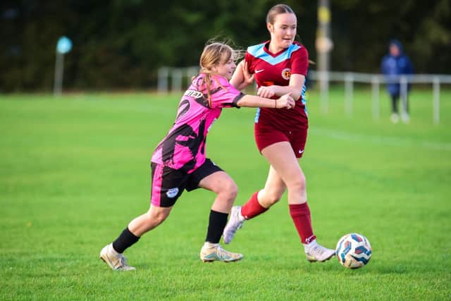 Danielle Byrne in action for Girls United against Deeping Rangers Reserves. Photo Jason Richardson