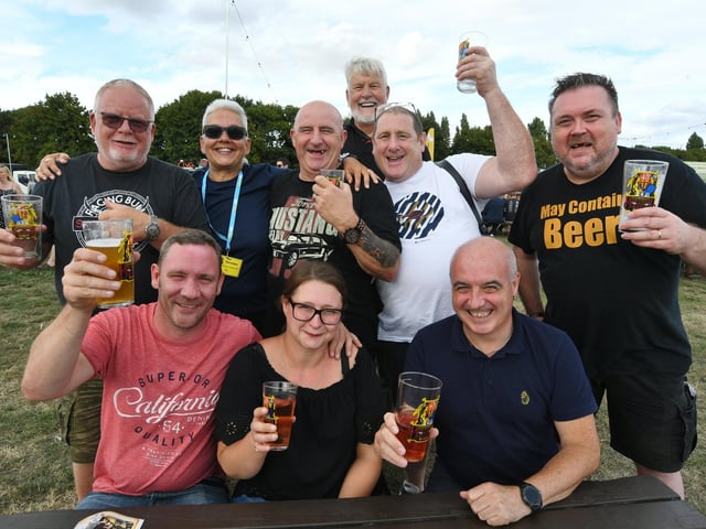 Real ale enthusiasts enjoying a sip or two.