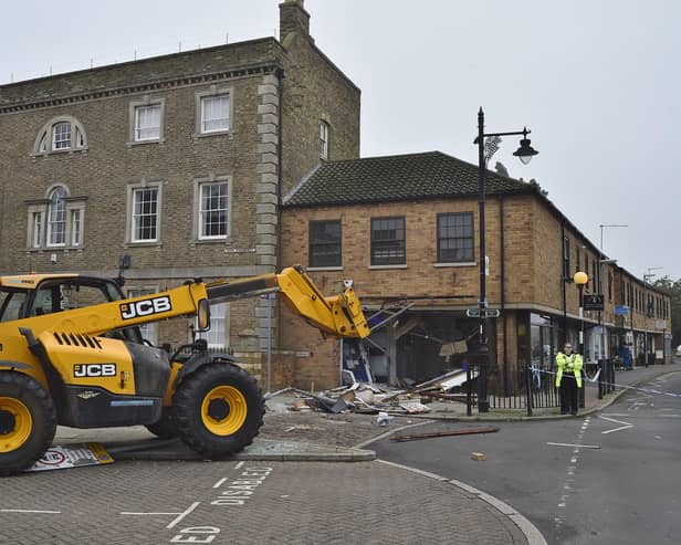 Ram raid at the Nationwide building society in Whittlesey