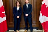 Peterborough MP Andrew Pakes with Emma Harrison, MP for Peterborough in Ontario, Canada.