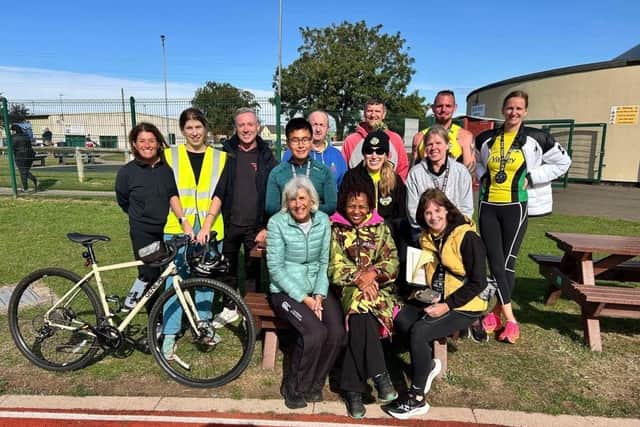 The Yaxley Runners relay team in Norfolk.