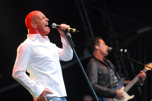 Go West's Peter Cox and Richard Drummie perform at the Embankment Back to the Eighties concert