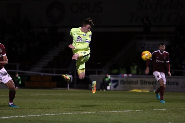 A terrible League One game sprang into life at Sixfields in November, 2016 when Chris Forrester headed a 93rd minute headed goal to deliver a 1-0 League One win for Posh.