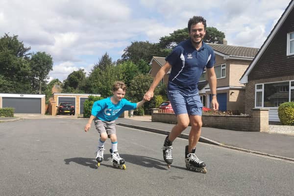 Six-year-old cancer research fundraiser Dylan Almond - along with his dad Darren - have become a familiar sight around Market Deeping this month.