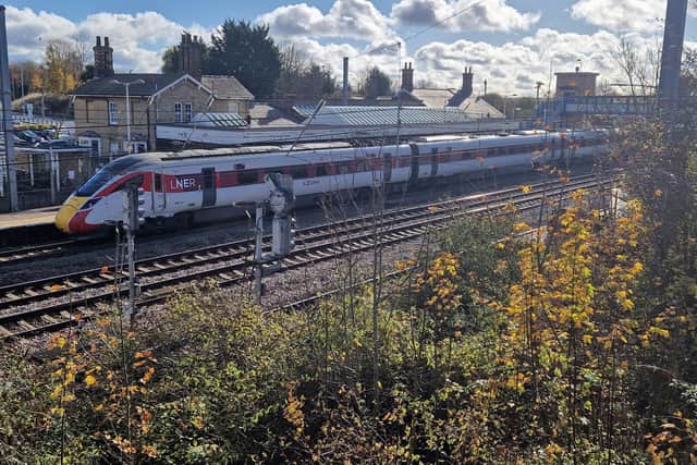 The LNER train still at Huntingdon Railway Station on Sunday afternoon.