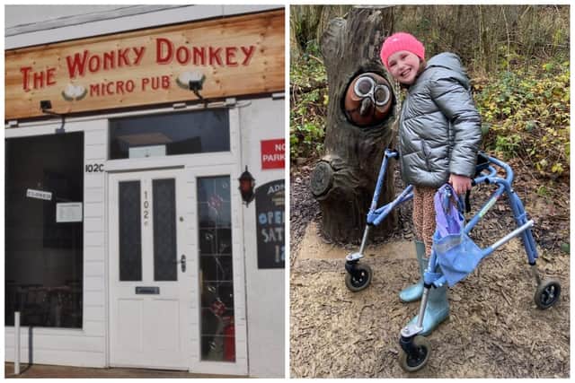 The Wonky Donkey micro pub in Fletton has played an integral part in raising funds to help ensure Grace Bucknell-Smith receives life-changing surgery.