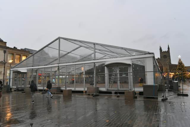 Work taking place to get the ice rink on Cathedral Square ready