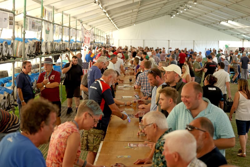 Visitors at the 44th Peterborough Beer Festival.