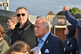 Posh chairman Darragh MacAnthony (left) and director of football Barry Fry. Photo David Lowndes.