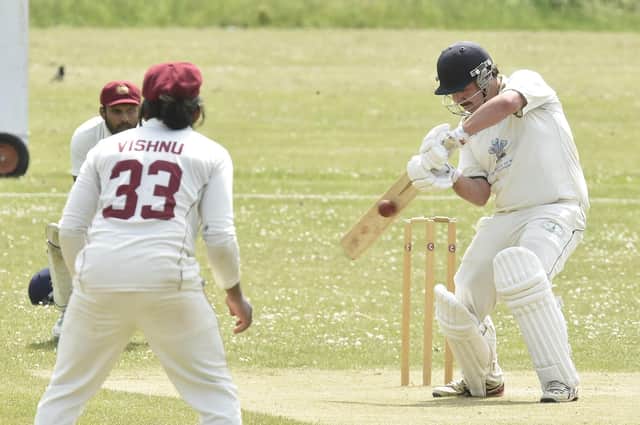 Bevan Stokie on his way to a ton for Castor against United Sports in the Rutland League. Photo: David Lowndes.