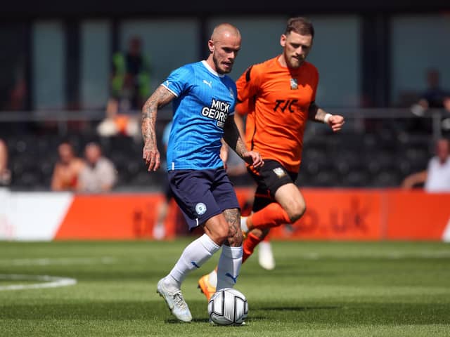 Joe Ward in action for Posh against Barnet at the weekend. Joe Dent/theposh.com