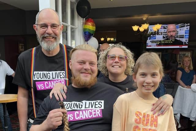 Ethan with sister Bethany, mum Tina and dad Martin