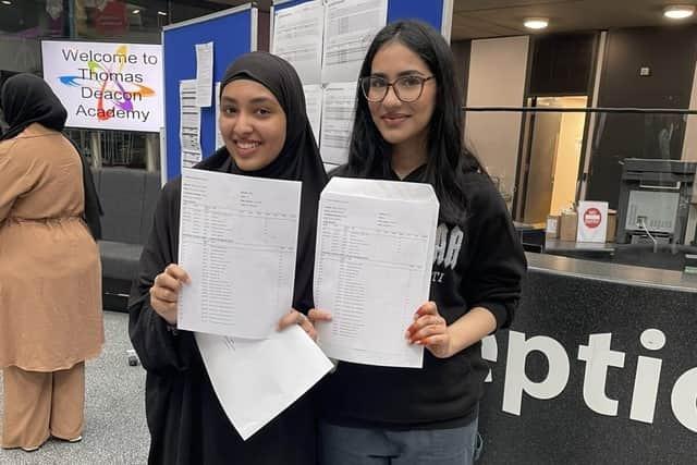 It was smiles all round for Thomas Deacon Academy students