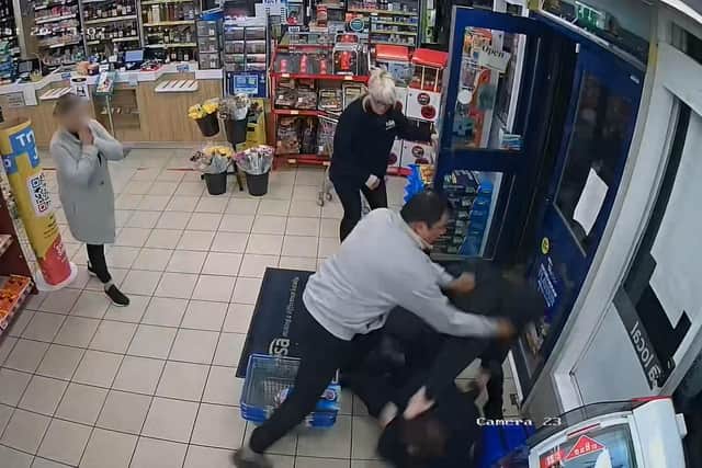 The moment of the attempted robbery