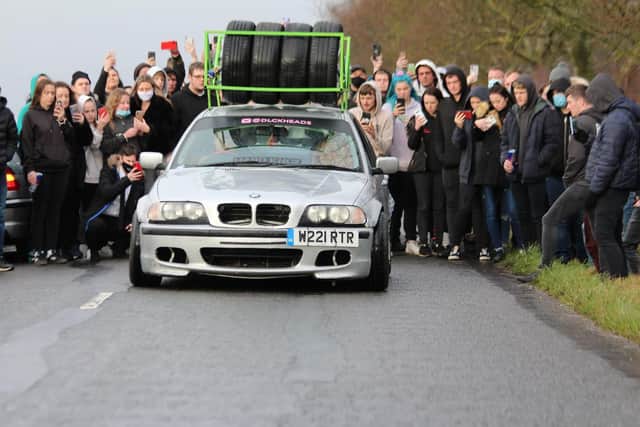 Cain Martin's drifting car, a BMW. Photo: Shannon Woolley.